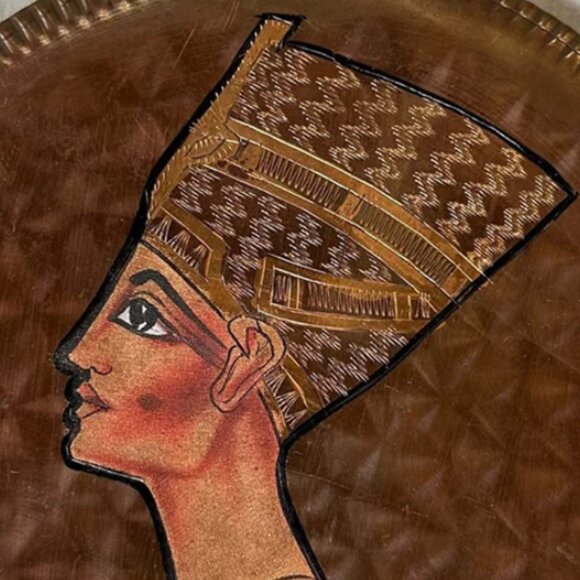 Vintage Egyptian Nefertiti Handmade Wall Decor Plate - Picture 5 of 10